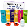 Assorted Tanning Bed Lotion Pack with Eye Wear & SPF 30 - 10 Packets
