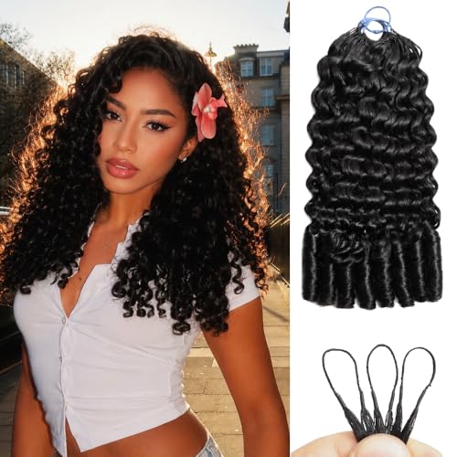 ScalaHair Burmese Curly Crochet Human Hair 14 Inch Natural Black 60g