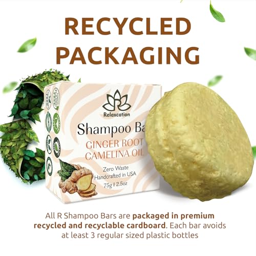 Organic Ginger Hair Growth Shampoo Bar 2 Pack - Nourishing & Anti-Hair Loss