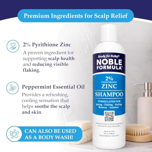 Noble Formula 2% Pyrithione Zinc Dandruff Shampoo, 8 oz – Scalp & Body Cleansing