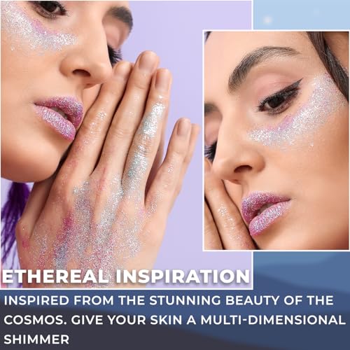 Profusion Cosmetics UFO Body Glitter ? Multi-Dimensional Pressed Glitter Pigment for Face & Body, Long-Wearing Shimmer Makeup for Festivals, Parties & Events