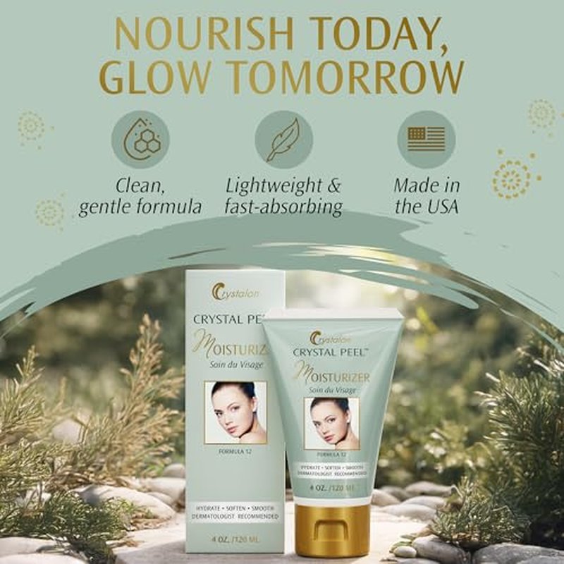 Crystal Peel Hyaluronic Acid Moisturizer for Face, Soin Du Visage Daily Moisturizer Hydrating Face Cream for Women, Vitamin Enriched, Nourishing Facial Lotion, Non Comedogenic Skincare for Dry Skin