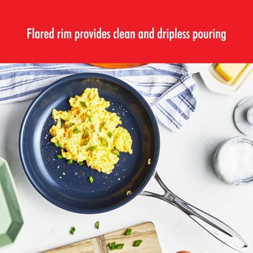 2-Piece Stainless Steel Nonstick Fry Pan Set 8-Inch & 10-Inch with Ceramic Coating