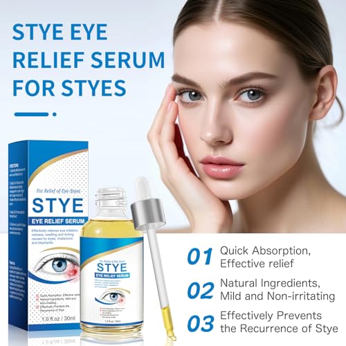 Stye Eye Treatment, Natural Stye Relief Serum for Styes, Chalazions and Blepharitis, Quickly Relieves Eye Irritation and Restores Healthier Skin,30ML