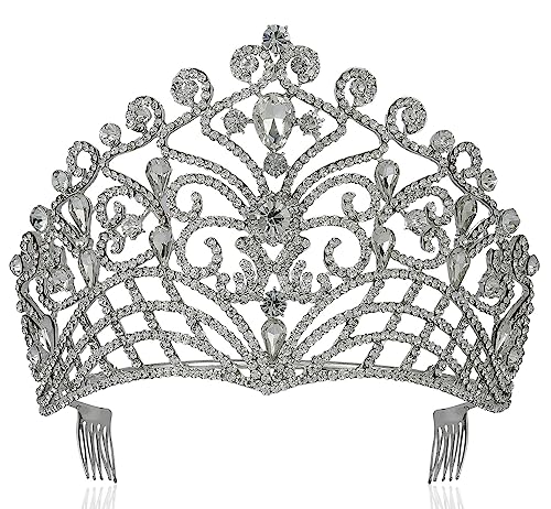 Silver Austrian Rhinestone Tiara Crown Bridal Prom Pageant Hair Accessory - Variation of THIS listing