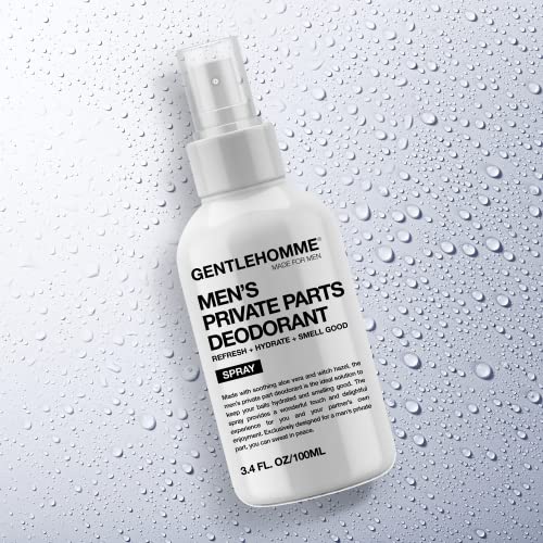 Gentlehomme Men's Deodorant Spray for Intimate Areas - Amber Leather, Hydrating, Vegan, 4oz