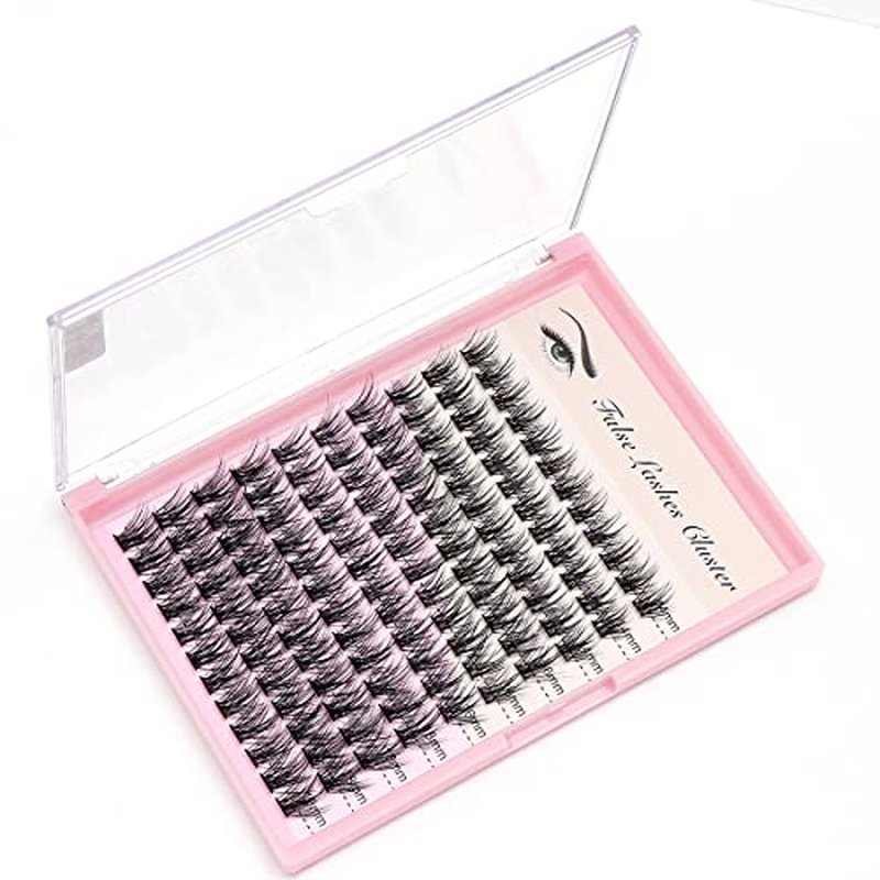 DIY 120Pcs Cluster Lashes C Curl Natural Look Mixed Size False Eyelashes Volume Eyelash Extension Dramatic Eyelash Makeup Tools (14/16/18mm)