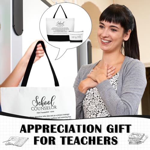 Guidance Counselor Gifts School Counselor Appreciation Gift Canvas Tote Bag Makeup Cosmetic Bag
