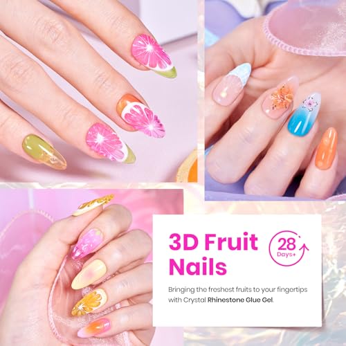 Beetles Jelly Gel Nail Polish Set - Sunbeam Jelly 20 Neon Rainbow Colors with Glitter & Rhinestones