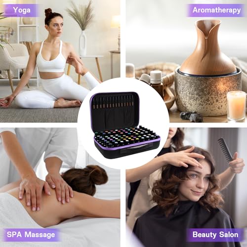 Purple 70 Bottle EVA Essential Oil Storage Carrying Case - Travel & Home