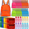 Set of 60 Colorful Backpacks Water Bottles & Pencil Pouches - Green, Blue, Orange, Fuchsia