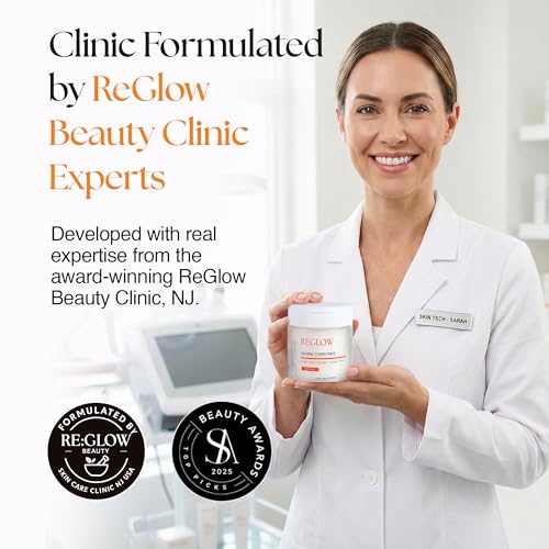 ReGlow EpiClear Exfoliating Toner Pads with PHA, AHA, BHA & Niacinamide - Pore Refining & Hydrating Facial Pads, 60 Count