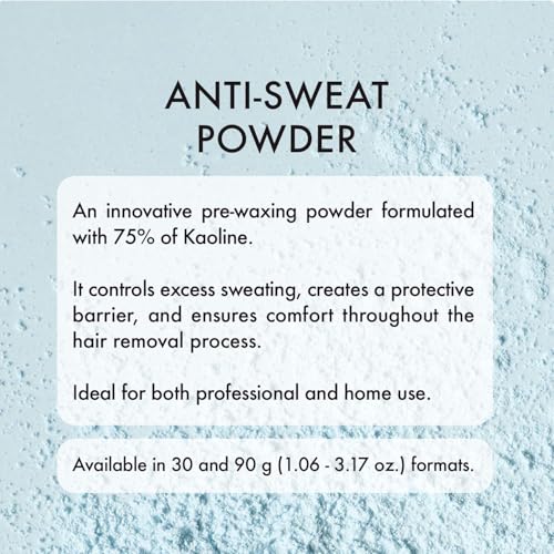 Italwax Help Line Anti-Sweat Powder 3.17 oz (90g) ? Soothing Kaolin Formula ? Prepares Skin for Waxing ? Controls Moisture ? for Professional and Home Use