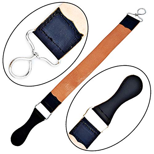 Strong Edges Damascus Steel Straight Razor Kit with Leather Case & Strop - Classic Barber Shaving Razor, Pre-Honed for Men, Gift Ready