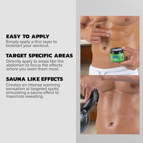 Kewlioo Unscented Triple Sweat Enhancing Cream for Workouts – Hot Sweat Gel for Arms, Belly & Waist