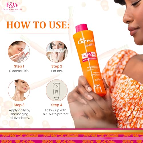 Brightening Body Oil with Carrot & Almond Oil - Hydrating & Nourishing Skin Care