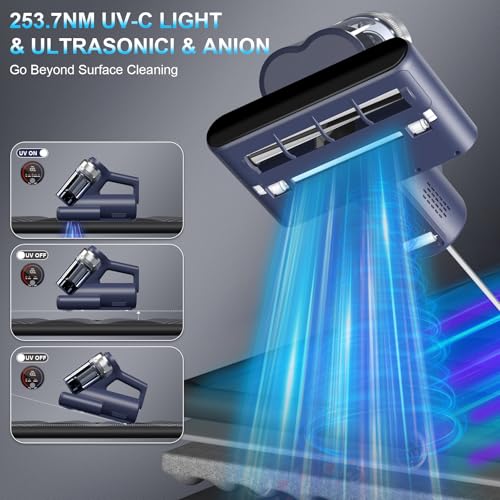 Blue Mattress Vacuum Cleaner with UV-C & Hot Air - Deep Bed & Sofa Cleaning