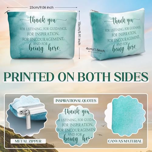 40 Pcs Employee Appreciation Gifts Inspirational Canvas Makeup Bags Compact Mirrors Bulk Cosmetic Bags Portable Mirror Thank You Gifts for Women Christmas Nurse Practitioner (Appreciation)