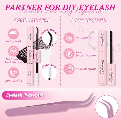 Lash Clusters 3D Effect Individual Lashes Kit NYCAAR 189pcs 100D200D D Curl 9-16MIX Eyelash Clusters Wispy Lashes Fluffy Cluster Lashes Kit with Lash Glue Remover Applicator Easy to Use for Beginners