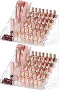 Clear 6-Tier Nail Polish Organizer with Nail Supplies Storage - 2 Pack