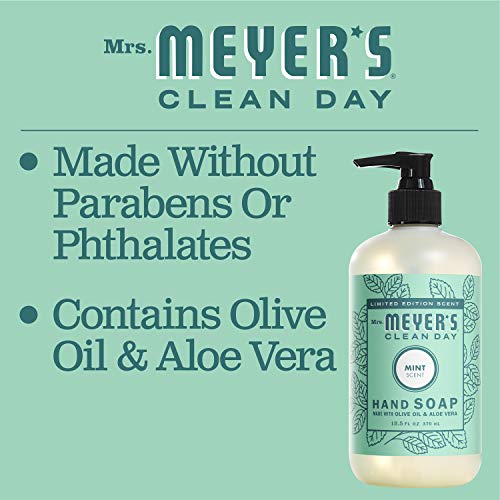 Mrs. Meyer's Clean Day Mint Hand Soap - 12.5 Fl Oz Bottle, Pack of 6