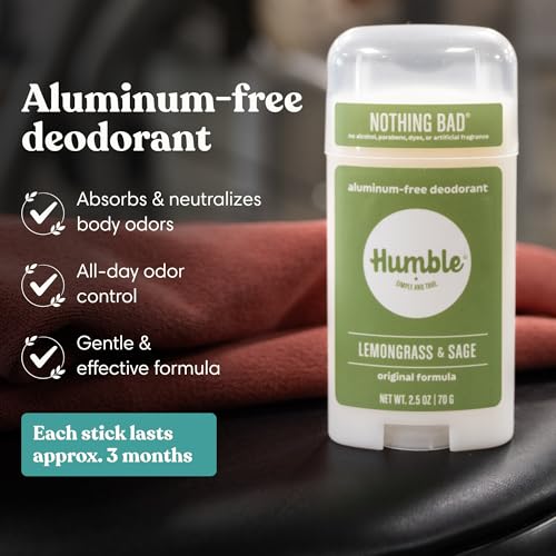 Humble Aluminum-Free Deodorant Set - Spring Awakening 3 Pack with Rosemary Mint, Moroccan Rose & Lemongrass & Sage Variations