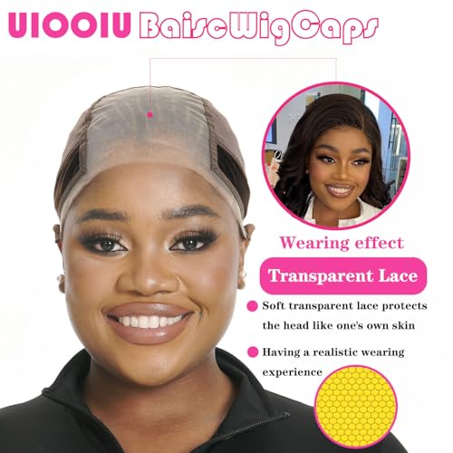 Wig Grip Cap for Women - Non Slip, Breathable, Adjustable Fit, Natural Look - Brown/Nude, Medium