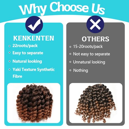 Jamaican Bounce Crochet Hair 4Packs 10 Inch Wand Curl for Black Women - T1B-30# Variation of THIS listing