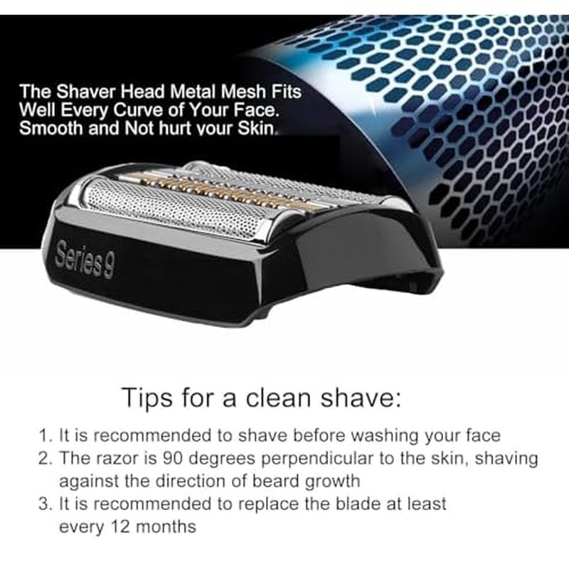 92B Replacement Head Series 9 Electric Shaver Replacement Head Compatible with Braun S9 Sport Replacement Head, 92B Foil Blades for All Series 9 Shavers 9477cc,9330s,9465cc,9460cc,9419s,9390cc,9385cc