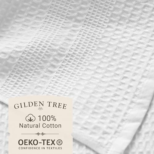 White Waffle Bath Sheet Set - Oversized 40x80 Quick Dry Towels for Adults, 2 Pack