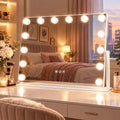 Vanity Mirror with Lights 22x17 Inch Full-View 360° Rotation - White - Variation of THIS listing