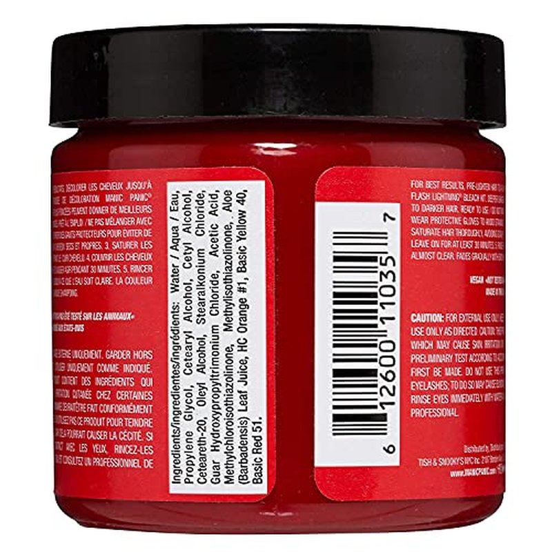 MANIC PANIC Classic Rock N Roll Red Semi Permanent Hair Color - Warm Medium Red Hair Dye for Women & Men That Lasts 4-6 Weeks - Vegan, Ammonia & Cruelty-Free - Create & Mix Custom Shades (4oz / 2pk)