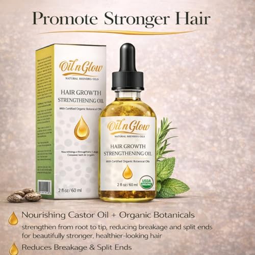 OilnGlow Leaves 9-in-1 Organic Hair Serum & Growth Oil with Peppermint & Rosemary – Scalp Support & Strengthening