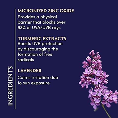 Mineral Sunscreen SPF 17 with Lavender & Turmeric - Broad Spectrum UVA/UVB, Calming & Protecting - 2.25 oz