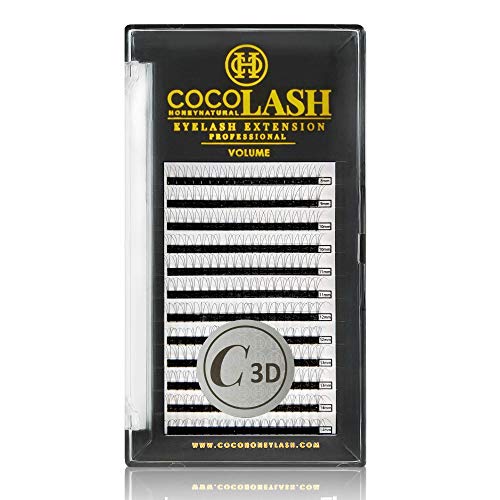 COCO Honey Lash Eyelash Extensions, Volume C Curl [3D] [0.07mm], Faux Mink Individual Lash Extensions (Length: 9mm)