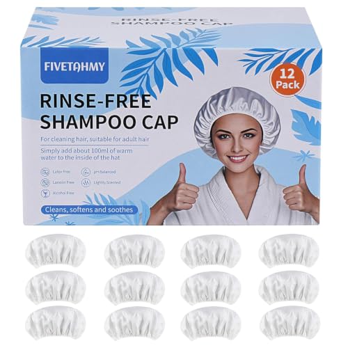 12 Pack Waterless Shampoo Caps No Rinse Hair Wash for Bedridden & Travel Use - Variation of THIS listing