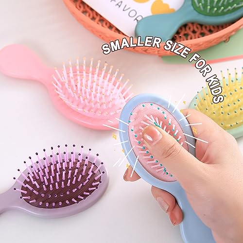 Gisdo 50 Pack Mini Detangling Hair Brush Travel Brush with Soft Bristles - 10 Colors, Non-Slip Grip