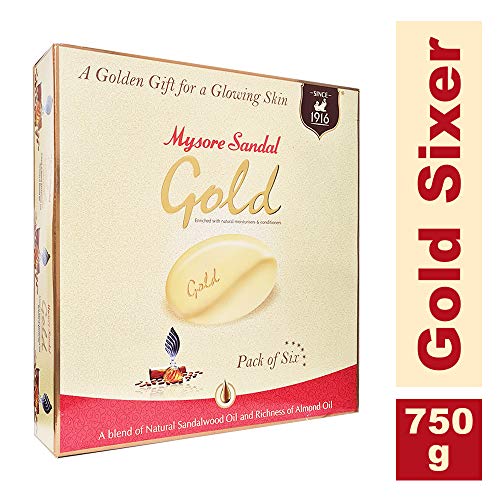 Mysore Sandal Gold Soap, 125 Grams Per Unit (Pack of 6)
