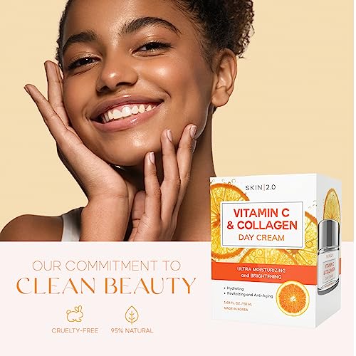 Vitamin C and Collagen Beauty Value Set - Serum, Moisturizer, Under Eye Pads & Face Sheet Masks