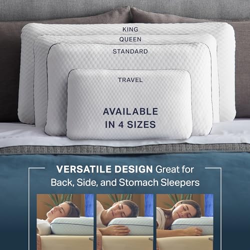 King Size Cooling Gel Memory Foam Pillows Set of 2 – Ventilated Support for Side & Back Sleepers