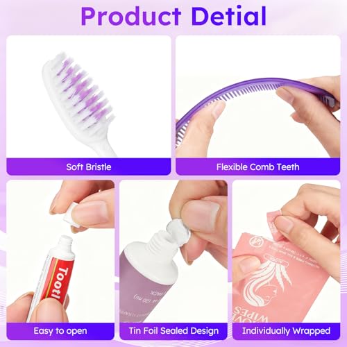 11-in-1 Travel Toiletry Kit Bulk 5 Pack - Personal Hygiene & Accessories