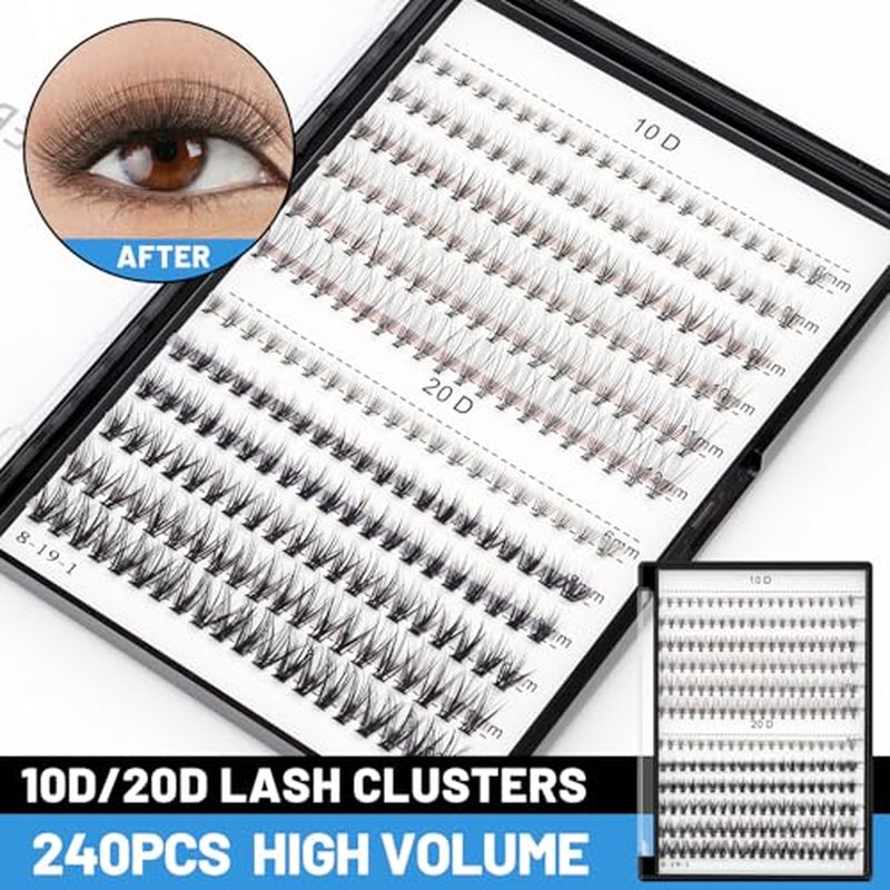 10D /20D Mixed, 0.07mm /0.10 mm Mixed, 8-12mm,10-14mm,12-16mm,14-18mm,16-20mm and Under Eyelashes Mixed C Curl Natural False Eyelash Extension Soft Lashes Individual Eyelashes (8-12mm Mixed)