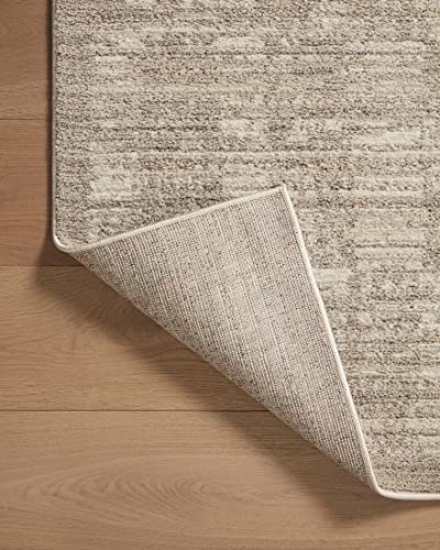 Loloi Darby Pebble and Sand Area Rug 5'3" x 7'6" Modern Ribbed Textured Decor