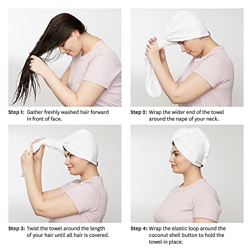 T3 Luxe Microfiber Turban Towel for Hair - Soft Waffle Texture, Comfortable Fit
