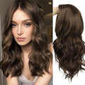 Long Wavy Brown Wig for Women - 20 Inch Synthetic Heat-Resistant Hairpiece