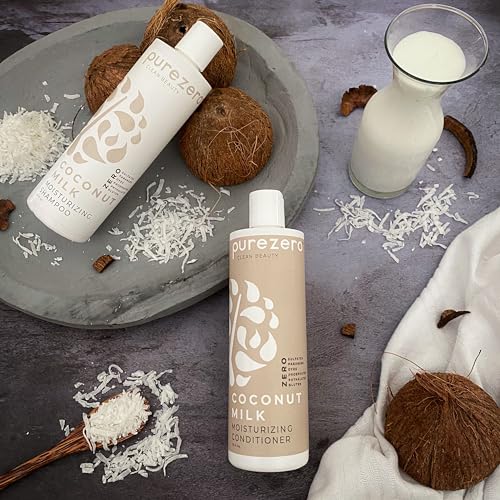 12 Fl Oz Coconut Milk Shampoo & Conditioner Set - Vegan, Sulfate-Free, Hydrating