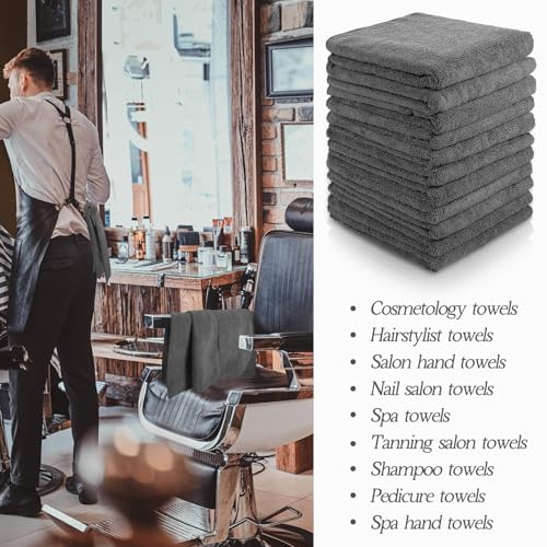 Grey Microfiber Bleach-Resistant Salon Towels 16 x 29 Inches - Pack of 24