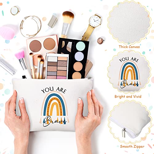 Inspirational Gift Set with 30 Rainbow Cosmetic Bags & Silicone Keychains for Women