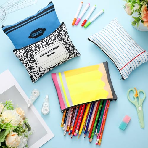 16 Pcs Back to School Teacher Gift Bulk Canvas Pencil Pouch Survival Kit - Yeyeplum