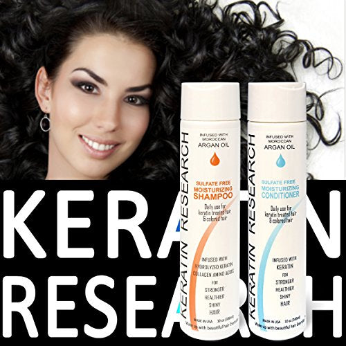 Keratin Research Sulfate-Free Shampoo & Conditioner Set for Post Keratin & Colored Hair - 20oz